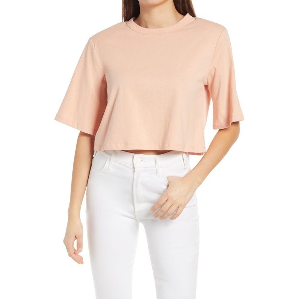 ENDLESS ROSE Shoulder‎ Pad Crop Top. NWOT - Picture 1 of 3